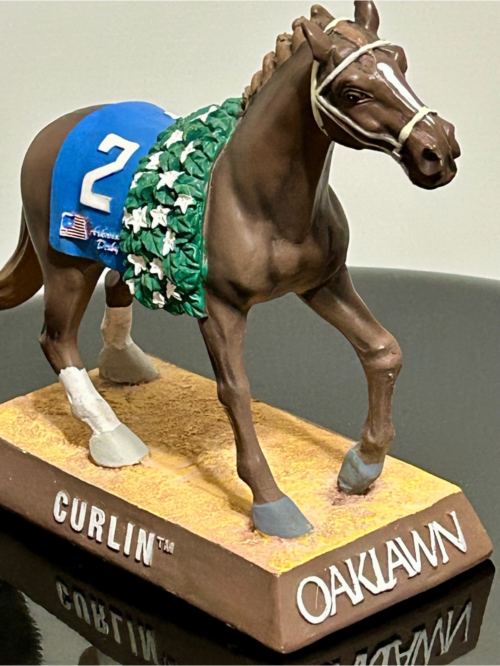 2009 Arkansas Derby Winner at Oaklawn track. “Curlin” Bobblehead figurine